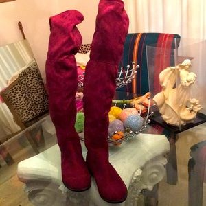 Burgundy Knee Boots